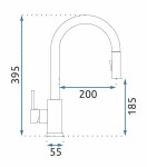 REA REA - Oceľový drez Leo 50 BRUSH NICKEL s kuchynskou batériou KPL-96003