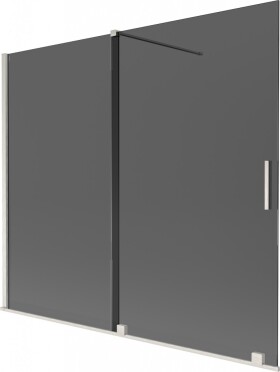 MEXEN/S - Velár dvojkrídlová posuvná vaňová zástena 180 x 150, grafit, nikel kartáčovaný 896-180-000-41-97