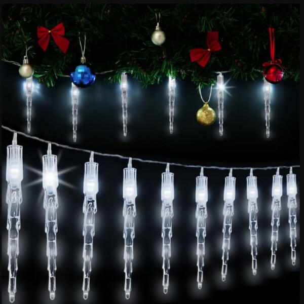 Deuba Vianočné svietiace cencúle 6,2m, teplá biela