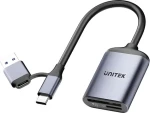 Unitek Čítačka pamäťových kariet 2v1 / Čítačka pamäťových kariet / SD 4.0, microSD 4.0 / USB-C + USB-A (R1018E01)