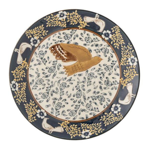 Bloomingville Kameninový dezertný tanier Hezha Blue Ø 16 cm