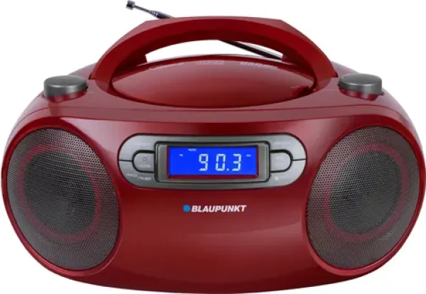 Blaupunkt BB18RD červená / Rádiomagnetofón / FM/CD/MP3/USB/AUX / budík / 2x 2W RMS (5901750503573)