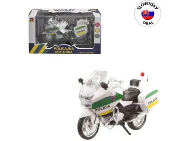 MaDe 10842 - Motorka policajná kovová CZ 18 cm