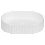 INVENA - Umývadlo na dosku Glamour Trend 50x32cm, ryhovaný ovál, biely lesk CE-63-W01-L