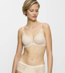 AURA SPOTLIGHT - ľahko vystužená podprsenka s kosticami a čipkou Triumph CREAMY DREAM 90A
