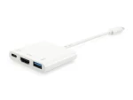 Equip Dock USB-C 3v1 biela / Dokovacia stanica / HDMI / USB-A 3.2 / USB-C PD 60W / 0,15 m (133461)