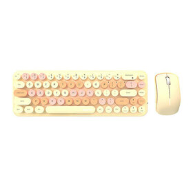 MOFII Bean 2.4G béžová / Set bezdrôtovej klávesnice + myši / US layout / 2.4Ghz USB dongle / 1200DPI (SMK-676367AG MilkTea)