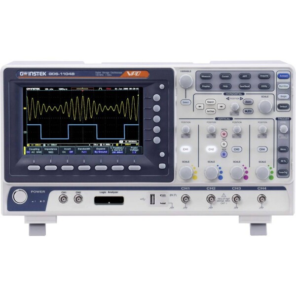 GW Instek GDS-1102B digitálny osciloskop 100 MHz 1 GSa/s 10 Mpts 8 Bit 1 ks; 01DS112B10GT