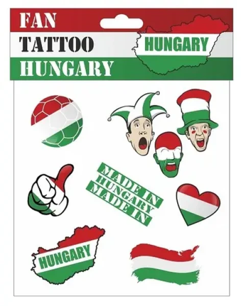 Sportteam Tetovacie obtlačky Maďarsko / Tetovacie obtlačky / fanúšikovský doplnok / 100% ekologické