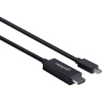 Manhattan Mini-DisplayPort / HDMI káblový adaptér Mini DisplayPort konektory, Zástrčka HDMI-A 1.80 m čierna 153287 Kábel DisplayPort; 153287