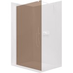 CERANO - Sprchová zástena Walk-in Onyx Cube Ľ/P - 8 mm - hranatá vzpera - biela matná, bronzové sklo - 130x200 CER-686593