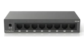 EnGenius ES108 čierna / Switch / 8x Gigabit LAN / unmanaged / bez ventilátora / na stenu (ES108)