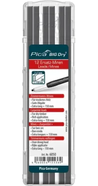 Pica-Marker Big DRY Refills Carpenters 2H / Náhradná tuha / Tesárska ceruzka / Tvrdosť 2H (6050)