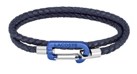 Lacoste Tmavo modrý pletený náramok z kože Matt 2040315