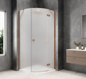 POLYSAN - GLOBE COPPER MATT štvrťkruhová sprchová zástena 800x800, matné sklo, pravé GB2680MRPG