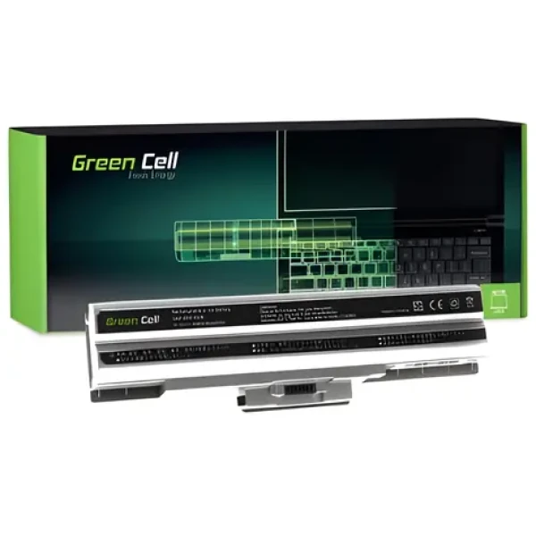 Green Cell pre Sony Vaio VGN-FW PCG-31311M VPCCW VPCF strieborná / Batéria pre notebook / Li- ION 11.1V / 4400mAh (SY05)