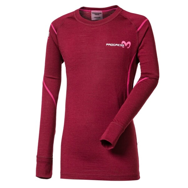 Detské termo tričko Progress MW NDRD merino slivkový melír 116/122 EUR
