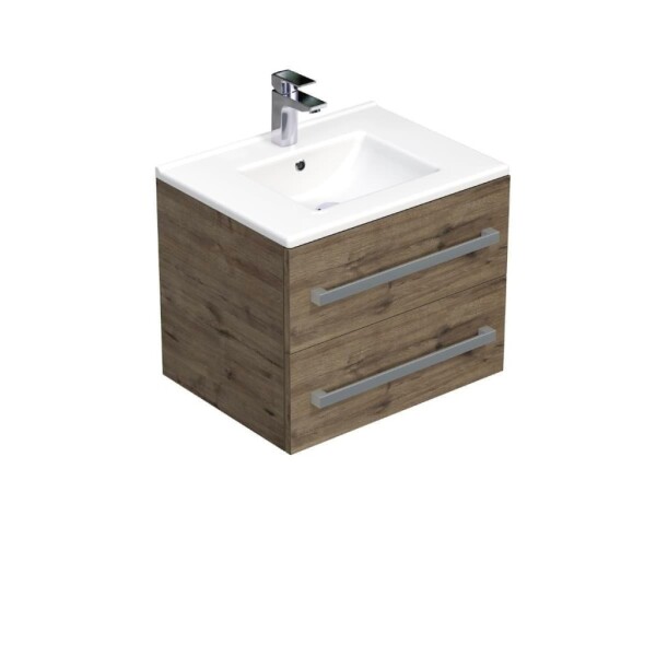 Kúpeľňová skrinka s umývadlom SAT Cube Way 60x53x46 cm dub Wellington mat CUBE46602DWMOD CUBE46602DWMOD