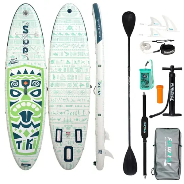 FunWater Nafukovací Paddleboard SUPFW05D Tiki 320cm zelená / príslušenstvo (SUPFW05D)