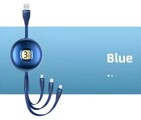 USAMS U69 modrá / Dátový kábel / 3v1 Lightning/microUSB/USB-C / 1 m (SJ508USB02)