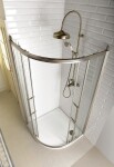 GELCO - ANTIQUE štvrťkruhová sprchová zástena 1000x1000, 2 dvere, číre sklo, bronz GQ5210C