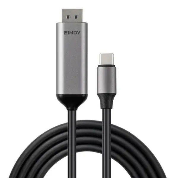 Lindy USB-C - DisplayPort sivá / Kábel / DisplayPort 1.4 / 8K60Hz obojsmerný / 1 m (43503)