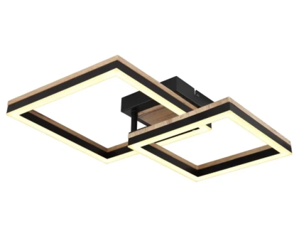 Stropné LED osvetlenie Beatrix 49 cm, kov/drevo%