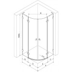 MEXEN/S - Lunar L sprchový kút štvrťkruh krídlový pravá 100 x 90, transparent, zlato kartáčovaná 833L-100P-090L-55-00