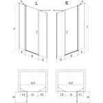 MEXEN/S - Mist sprchové dvere krídlové 125, transparent, zlatá 8A4-125-001-50-00
