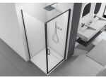 CERANO - Sprchovací kút Porte L/P - 8 mm - čierna matná, transparentné sklo - 80x90x195 - otočný CER-413552