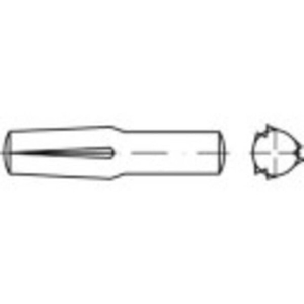 TOOLCRAFT 136389 násuvný ryhovaný kolík (Ø x d) 6 mm x 22 mm ocel 100 ks; 136389