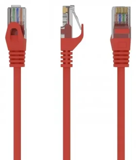 Patch kábel UTP Cat6 1m červený / Sieťový kábel / UTP / RJ45 (PP6U-1M/R)
