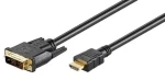 MicroConnect kábel Single-link HDMI (M) - DVI-D 18 +1 (M) 5m čierna / FullHD (1920x1080) @ 60Hz / obojsmerný (HDM191815)