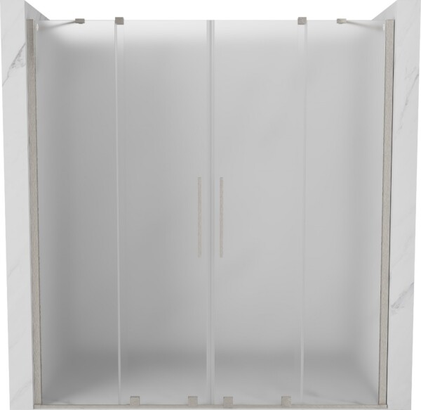 MEXEN/S - Velar Duo posuvné sprchové dvere 170, dekor, nikel kartáčovaný 871-170-000-32-97