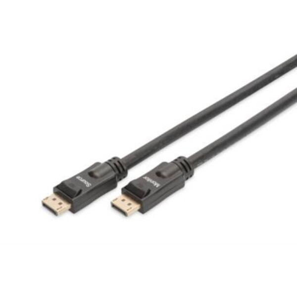 Digitus DisplayPort prepojovací kábel Konektor DisplayPort, Konektor DisplayPort 15.00 m čierna AK-340105-150-S tienený, kompletné tienenie, trojžilový; AK-340105-150-S