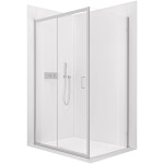 CERANO - Sprchovací kút Orlano L/P - 5 mm - chróm, transparentné sklo - 90x100x195 - posuvný CER-DY505B-90193