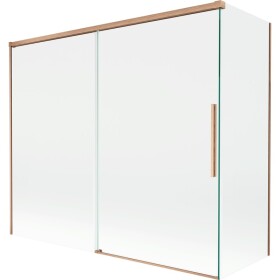 MEXEN/S - Rox vaňová zástena 2-krídlová posuvná 180 + 90 x 150, transparent, měď kartáčovaná 8C9-180-090-65-00