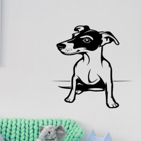 Veselá Stena Samolepka Pes Jack Russell Terrier Farba: černá, Veľkosť: 80 x 60 cm