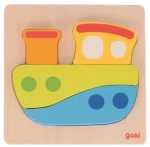 GOKI Drevené vkladacie puzzle Loď