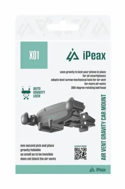 IPEAX X01 Gravity držiak telefónu do auta čierna (90010146)