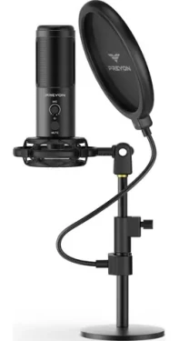 PREYON Buzzard Scream čierna / Stolný mikrofón s ramenom / kardiodný / RGB / USB-C (PBS43B)