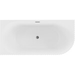 MEXEN/S - Gia voľne stojaca rohová vaňa reliéf ľavá 170 x 80, biela mat, sifón a prepad grafit metal 52701708001L-95