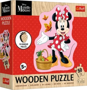 Trefl - Puzzle - Drevené obrysové puzzle Šťastná Minnie