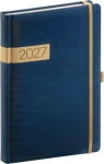 NOTIQUE Denný diár Twill 2027 modro-zlatý / Diár / 15 x 21 cm
