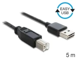 DeLock Easy-USB čierna / Kábel USB-A (M) - USB-B (M) / 5 m / USB 2.0 (85553)