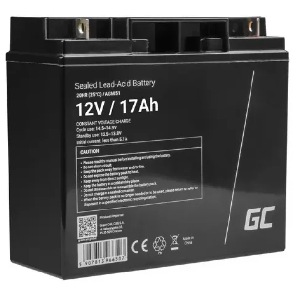 Green Cell AGM51 / Záložná batéria / AGM VRLA / 12V / 17Ah (AGM51)