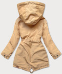 Dámská bunda pískové barvě kapucí (CAN-563) Barva: odcienie żółtego, Velikost: