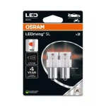 OSRAM LEDriving SL P21W červená / 100lm / 2500K / 1500h / noDIM / A + / sklo mliečne / 2ks (7506DRP-2BL)