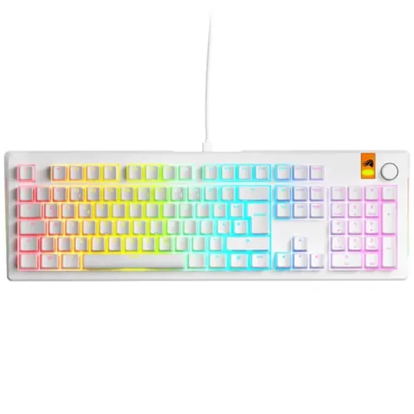 Glorious GMMK 3 HE 100% - Fox HE (ISO DE) biela / herná 100% / USB-C / ISO (DE) layout / Fox HE / RGB / 1.4m (GLO-KB-GMMK3-100-PB-HE-W-WHT-DE)
