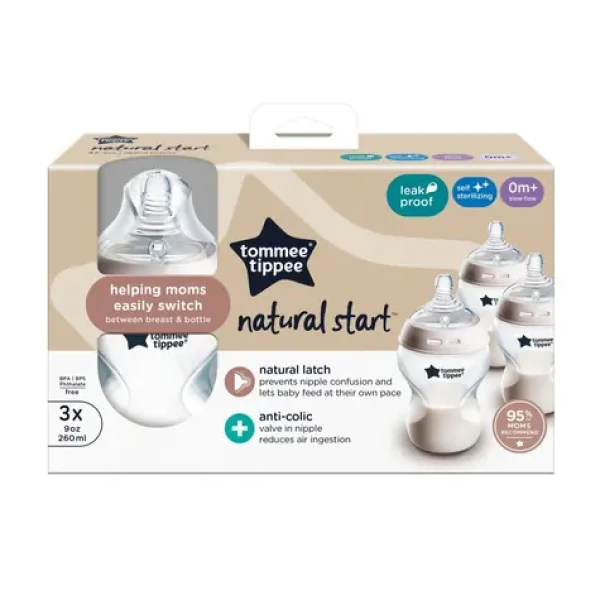 Tommee Tippee Dojčenská fľaša C2N 260ml 3ks / od 0 mesiacov (422729TT)